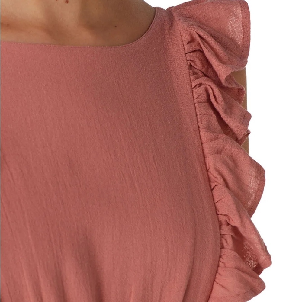 ba&sh Pink Ruffle Midi Dress - Picture 5 of 10